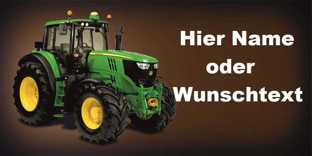 Nummernschild John Deere Traktor<br /> 30cm x 15cm