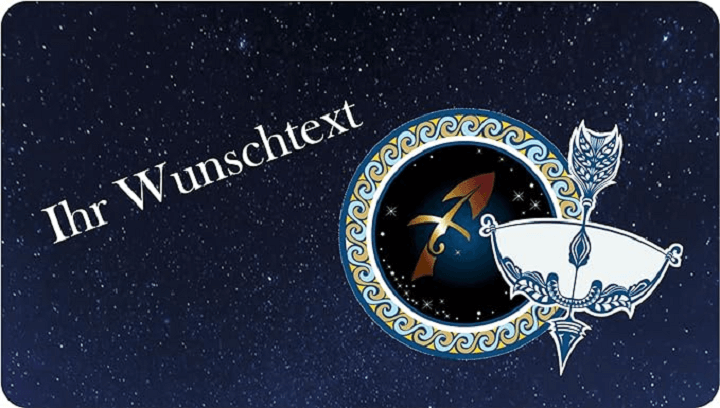 Sternzeichenschild Schtze mit Wunschtext