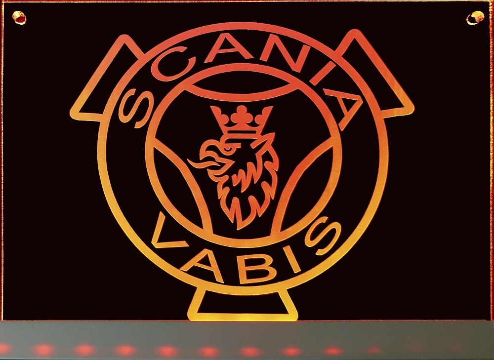 SCANIA Leuchtschilder ▻ mit VABIS Logo in RGB-Farben