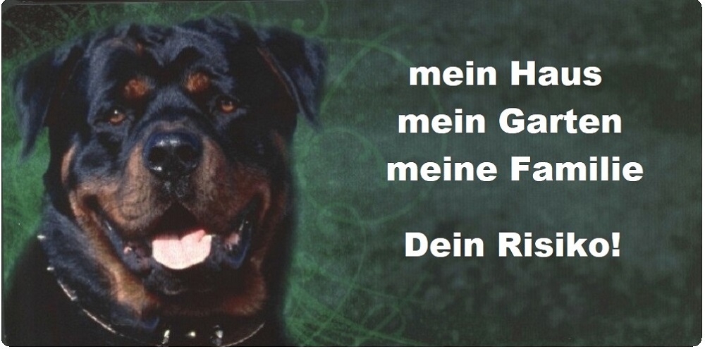 Warnschild Rottweiler <br /> 30cm x 15cm